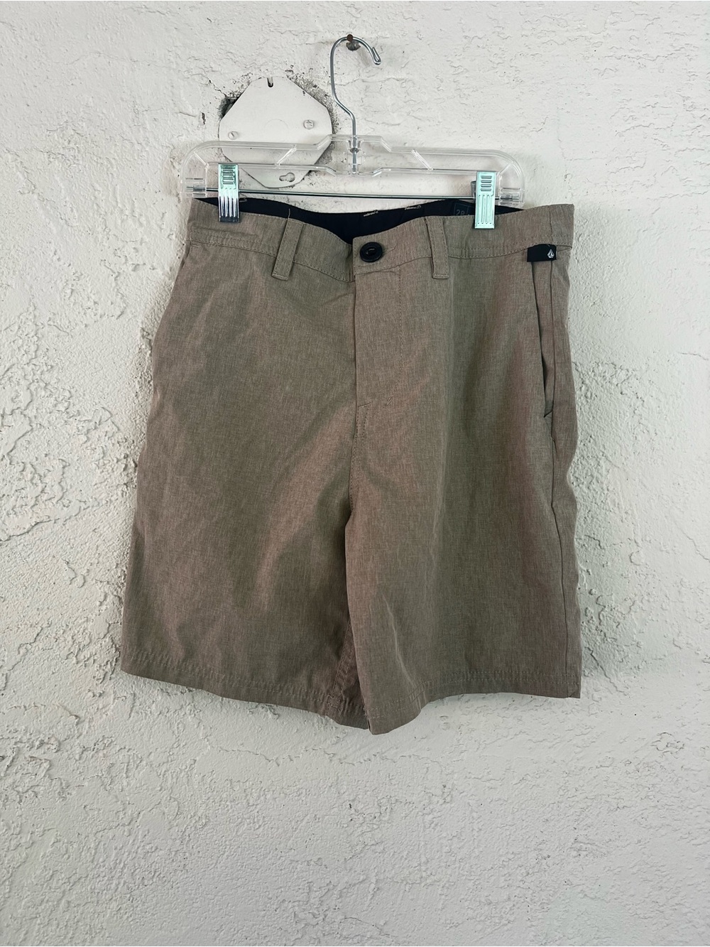 Volcom Men's Khaki Flat Front Casual Shorts